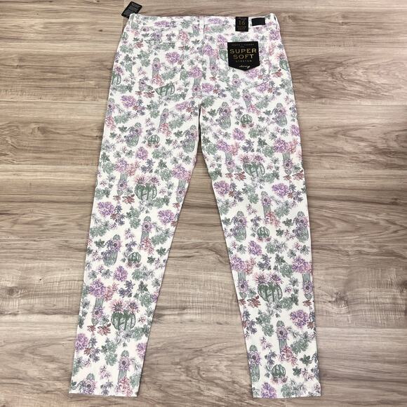 Truth + Theory Super Soft Stretch Multicolor Floral Skinny Jeans Size 16 - Picture 2 of 8